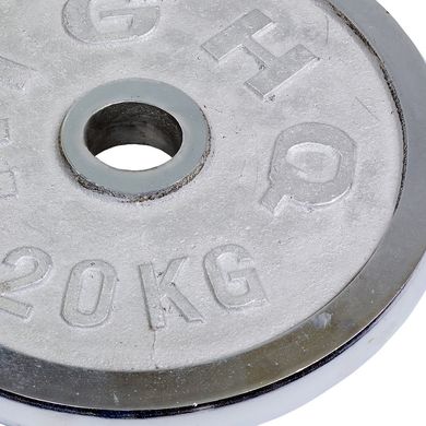 Блин 20 кг для штанги (диск) хромированный d-52мм HIGHQ SPORT ТА-1458