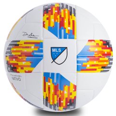 Мяч футбольный №5 PU ламин. Клееный MLS 2018 FB-0448, Бело-оранжевый