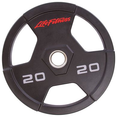 Блины для штанги (диски) 20 кг d-51мм PU с хватом Life Fitness SC-80154-20