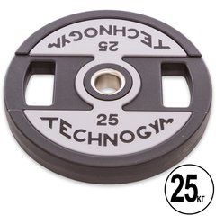 Блины 25 кг для штанги PU с хватом и металлической втулкой d-51мм TECHNOGYM TG-1837-25