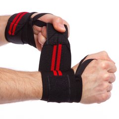 Бинты кистевые для жима STRENGTH WRIST WRAPS Zelart 8088CA 2шт черный