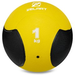 Медбол мяч медицинский Medicine Ball Zelart FI-5121-1 1кг желтый-черный