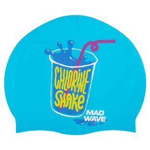 Шапочка для плавання силіконова для дорослих MadWave Chlorine M055453 колір блакитний