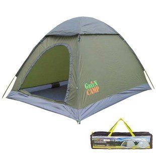 Двухместная палатка однослойная 2-х местная легкая кемпинговая GreenCamp GC3005