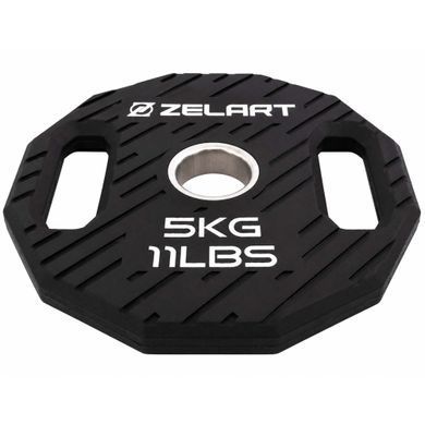 Млинці диски TPU 2 Handle металева втулка Zelart TA-6996-5 &oslash;51мм 5кг чорний