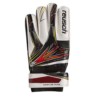Вратарские футбольные перчатки с защитой пальцев Latex Foam REUSCH черно-белые GGLF-RH, 6