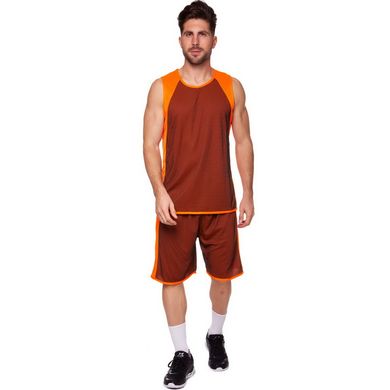 Форма баскетбольная мужская двусторонняя однослойная Lingo оранжевая LD-8802, 160-165 см
