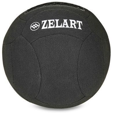 М'яч набивний медичний для кросфіту в кевларовій оболонці WALL BALL Zelart FI-7224-7 7кг чорний