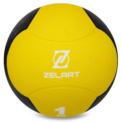 Медбол мяч медицинский Medicine Ball Zelart FI-5121-1 1кг желтый-черный