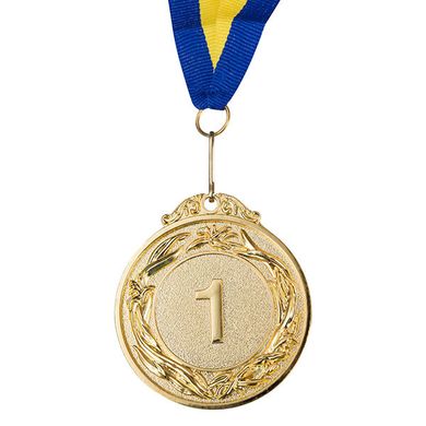 Медаль спортивная с лентой d=60 мм 348, 1 место (золото)