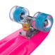 Скейт Пенни борд розовый пластиковый LED WHEELS 56 см со светящимися колесами SK-5672-4, Розовый