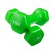 Гантели виниловые для фитнеса 2 шт по 1,5 кг 80022-V15, Зеленый