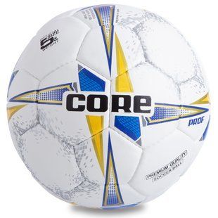 М'яч футбольний CORE PROF CR-001 №5 PU білий-синий-жовтий