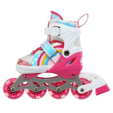 Роликові ковзани розсувні Banwei 901-3 розмір M (35-38) колір рожевий-білий