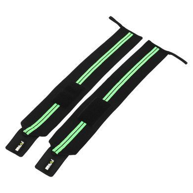 Бинты кистевые для жима STRENGTH WRIST WRAPS MUTE 9097 цвет черный-салатовый