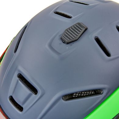 Шлем горнолыжный с визором и механизмом регулировки MOON MS-6296 салатовый-серый М (55-58)