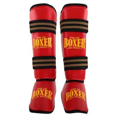 Защита голени и стопы Муай Тай, ММА, Кикбоксинг искусственная кожа BOXER NEW 2004-4-N размер M цвет черный