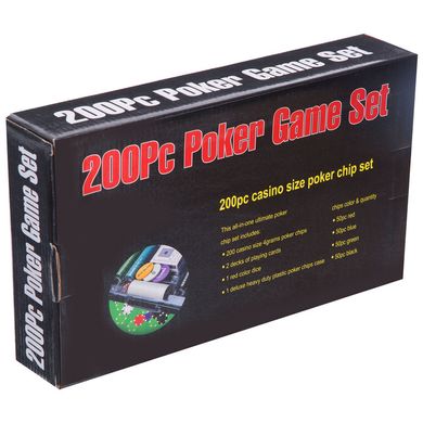 Покер 200 фішок подарунковий набір у пластиковому кейсі 200S-2A