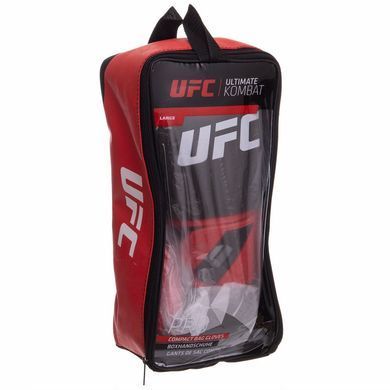 Перчатки боксерские на липучке PU UFC PRO Compact UHK-69999 L красный-черный