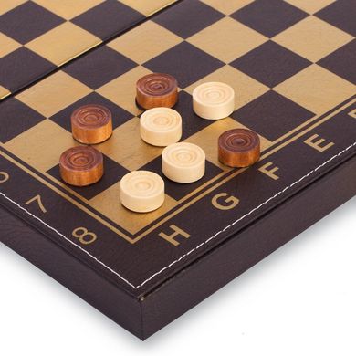 Шахматы, шашки, нарды 3 в 1 кожзам (30x30 см) L3008