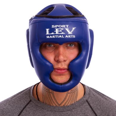 Шлем для бокса с полной защитой LEV (СКИДКА НА р.S) Стрейч синий UR LV-4294