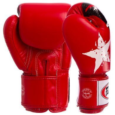 Боксерські рукавиці шкіряні FAIRTEX BGV1N розмір 10 унції колір червоний-чорний