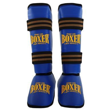 Защита голени и стопы Муай Тай, ММА, Кикбоксинг искусственная кожа BOXER NEW 2004-4-N размер M цвет черный