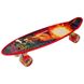 Скейт PennyBoard 59*16,5 см с ручой светящиеся колеса JB-108, Оранжевый