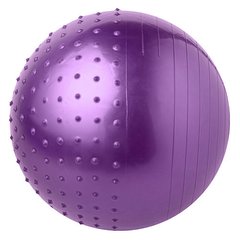 Мяч фитбол для фитнеса полумассажный 2в1 75 см фиолетовый 5415-28V