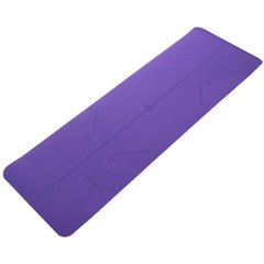 Коврик для йоги, фитнеса с разметкой Record 6 мм FI-2430, Фиолетовый