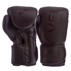 Перчатки для бокса на липучке VENUM PU BO-8352 черные, 8 унций