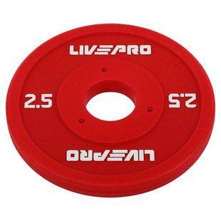 Блини диски поліуретанові з металевою втулкою LiveUp LP8028-2_5 &oslash;50мм 2,5кг червоний
