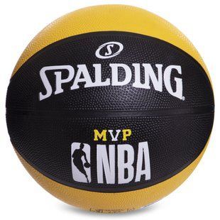 Мяч баскетбольный резиновый SPALDING NBA Mvp Color All Surface 83832Z размер 7 черный-желтый