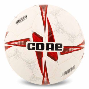 М'яч футбольний CORE PROF CR-002 №5 PU білий-червоний