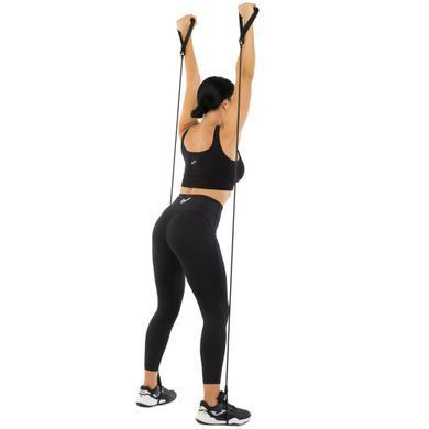 Эспандер трубчатый с ручками и лямками для ног BODY SHAPER Zelart 10046 цвет черный