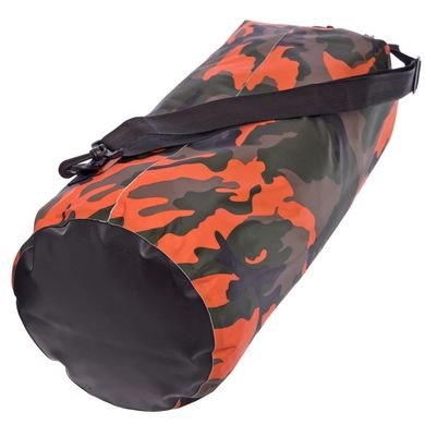 Гермомешок с плечевым ремнем Waterproof Bag 30л TY-6878-30, Оранжевый камуфляж