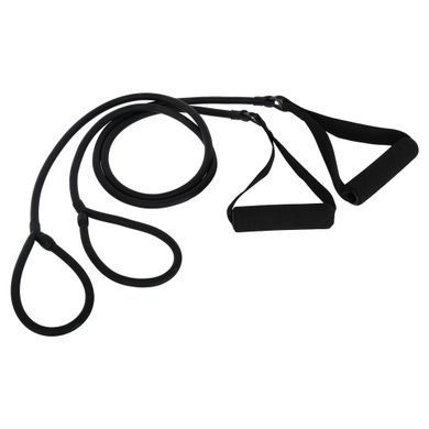Эспандер трубчатый с ручками и лямками для ног BODY SHAPER Zelart 10046 цвет черный