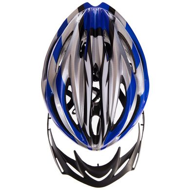 Велошлем кросс-кантри, шлем защитный регулируемый HW1, Серебряно-синий M (55-58)
