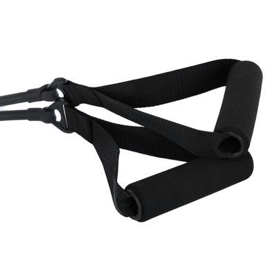 Эспандер трубчатый с ручками и лямками для ног BODY SHAPER Zelart 10046 цвет черный