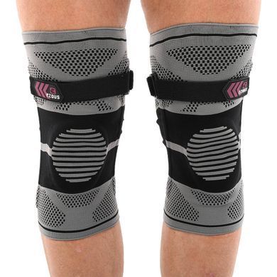 Наколенник бандаж эластичный с фиксирующим ремнем KNEE BRACE EZOUS A-07 размер L цвет серый-черный