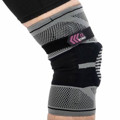 Наколенник бандаж эластичный с фиксирующим ремнем KNEE BRACE EZOUS A-07 размер M цвет серый-черный