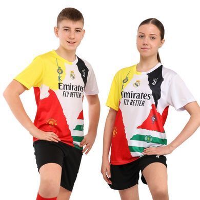 Форма футбольна дитяча RONALDO 7 Zelart CO-7366 розмір 20, зріст 125-130 колір білий-чорний