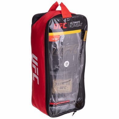 Боксерські рукавиці шкіряні UFC PRO Prem Hook & Loop UHK-75050 16унцій чорний