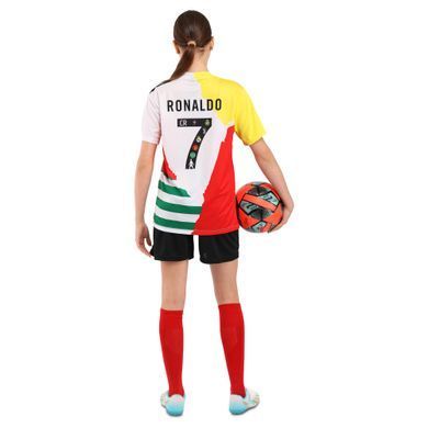 Форма футбольна дитяча RONALDO 7 Zelart CO-7366 розмір 20, зріст 125-130 колір білий-чорний