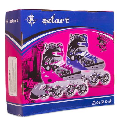 Роликовые коньки раздвижные Zelart розовые Z-098, 38-41