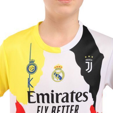 Форма футбольна дитяча RONALDO 7 Zelart CO-7366 розмір 20, зріст 125-130 колір білий-чорний