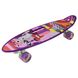 Скейт PennyBoard 59*16,5 см с ручой светящиеся колеса JB-108, Фиолетовый