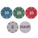 Покерный набор на 100 фишек подарочный в пластиковом кейсе 100S-2A