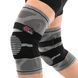 Наколенник бандаж эластичный с фиксирующим ремнем KNEE BRACE EZOUS A-07 размер L цвет серый-черный