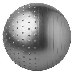 Мяч фитбол для фитнеса полумассажный 2в1 75 см серебро 5415-28GR